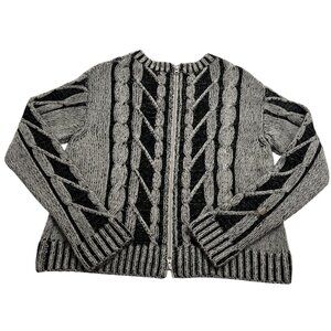 Christopher Fischer Cashmere Zip Sweater in Black Grey